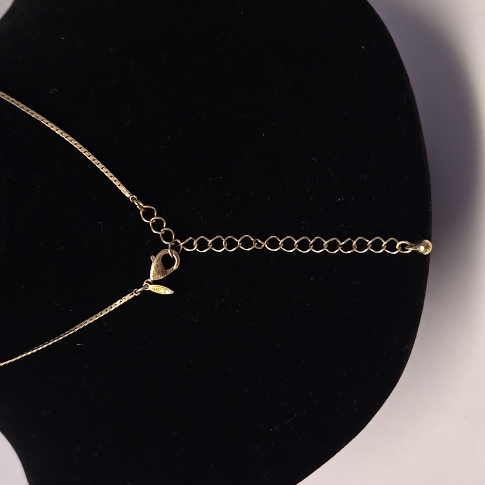 Vtg Avon Cubic Zirconia 3 Stone Drop Pendant Necklace - Picture 5 of 6